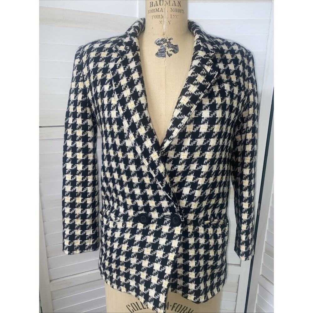Vintage Harve Benard Holtzman Houndstooth Lined Blazer Women’s Size Small